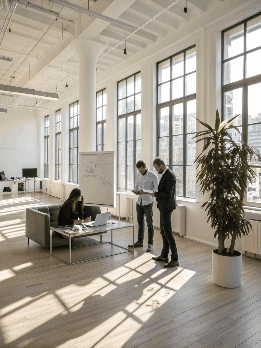 SiteRise modern office environment showing creative team collaboration